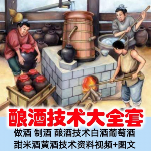 土法做酒 制酒 酿酒造酒技术白酒葡萄酒甜米酒黄酒资料视频+图文-淘宝虚拟仓