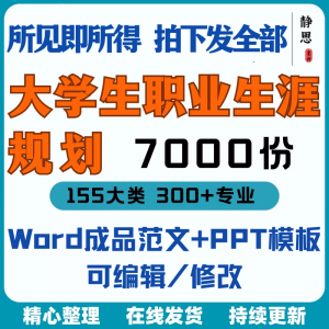 新款大学生职业生涯规划书成长就业赛道学业规划word成品范文ppt-淘宝虚拟仓