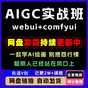 2026 AIGC高级实战班webui+comfyui-起学A1绘画教学视频课程全套-淘宝虚拟货源网