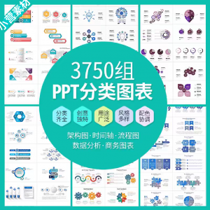 PPT分类图表数据分析商务会议架构流程图标商业统计矢量模板素材-淘宝虚拟货源网