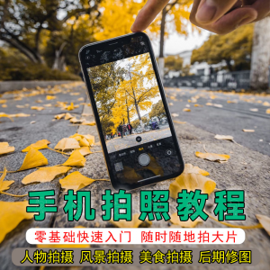 手机摄影教程拍摄拍照课程从入门到精通技巧人像修图剪辑亲子风景-淘宝虚拟货源网