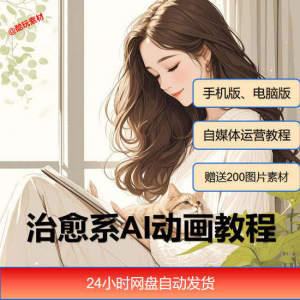 治愈系AI插画动画视频制作教程课程素材自媒体运营小白学习必备-淘宝虚拟货源网