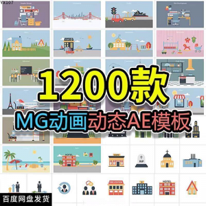 MG动画AE模板源文件脚本卡通动态视频制作扁平化场景动画包素材-淘宝虚拟货源网