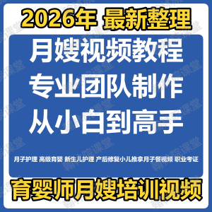 育婴师月嫂培训视频课程护理教程材新生儿孕产妇康复教学坐月子餐-淘宝虚拟货源网