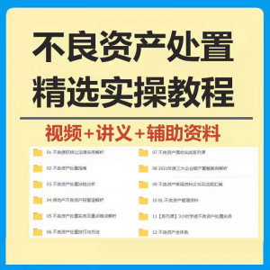 不良资产处置实操教程 不良资产视频 不良资产尽职调查资料-淘宝虚拟货源网