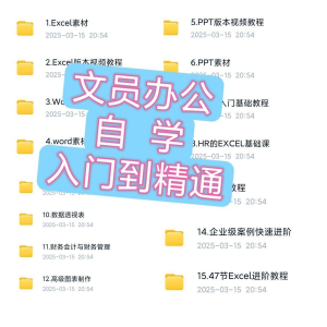 文员办公Excel自学教程word零基础ppt入门到精通速成培训网课素材-淘宝虚拟货源网