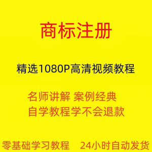 商标注册自己注册视频教程全套从入门到精通技巧培训学习在线课程-淘宝虚拟货源网