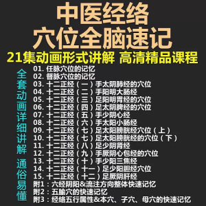 图片[1]-中医经络穴位全脑速记视频教学快速记忆动画形象加深记忆课程教程-淘宝虚拟货源网