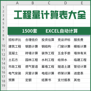 图片[1]-工程量计算表格软件大全钢结构土建安装路桥市政装修建筑预算造价-淘宝虚拟货源网