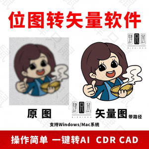 图片位图转矢量ai/cdr/cad软件logo自动抠图高清线条路径雕刻制作-淘宝虚拟货源网