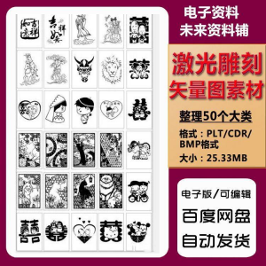 图片[1]-激光雕刻打刻机素材大全刻字图案模板集合plt格式CDR矢量设计文件-淘宝虚拟货源网