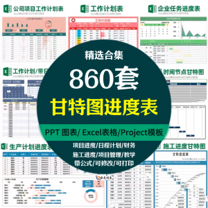 图片[1]-Excel甘特图工作进度周月时间计划表格日程表项目 管理横道图模板-淘宝虚拟货源网