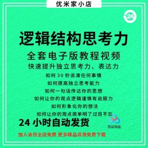 图片[1]-结构化逻辑思维能力训练视频课程表达清晰思维逻辑说服力教程资料-淘宝虚拟货源网