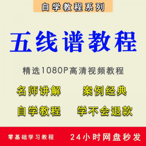 五线谱视频教程教学培训课程在线自学儿童零基础从入门到精通教程-淘宝虚拟货源网