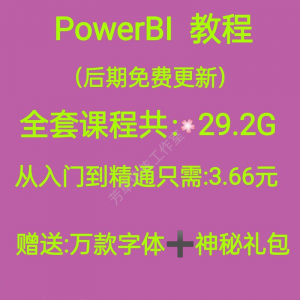 Power bi教程商业数据分析可视化图表建模视频零基础powerbi课程-淘宝虚拟货源网