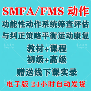 SFMA和FMS动作功能性系统评估与纠正初级高级运动颈椎脊康复课程-淘宝虚拟货源网