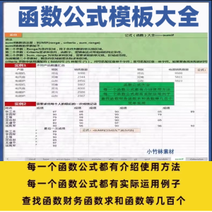 图片[1]-excel函数公式大全模板电子版表格常用公式函数与图表应用素材-淘宝虚拟货源网