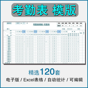 图片[1]-考勤表电子版模板excel公司员工工地工厂出勤记录带公式自动统计-淘宝虚拟货源网