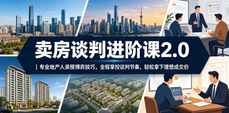 卖房谈判进阶课2.0｜专业地产人亲授博弈技巧，全程掌控谈判节奏，轻松拿下理想成交价-淘宝虚拟货源网