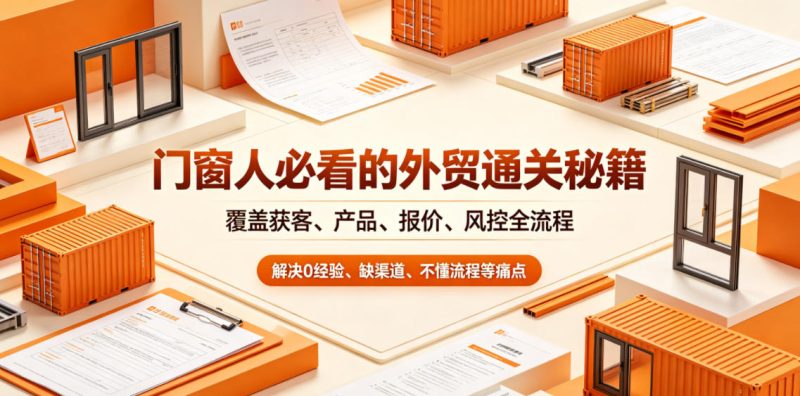 门窗人必看的外贸通关秘籍，块覆盖获客、产品、报价、风控全流程，解决0经验、缺渠道、不懂流程等痛点-淘宝虚拟货源网
