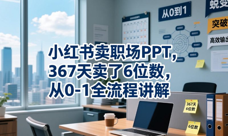 小红书卖职场PPT,367天卖了6位数,从0-1全流程讲解-淘宝虚拟货源网