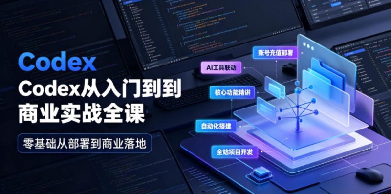 Codex从入门到商业实战全课｜账号充值部署、AI工具联动、核心功能精讲、自动化搭建、全站项目开发零基础教程-淘宝虚拟货源网