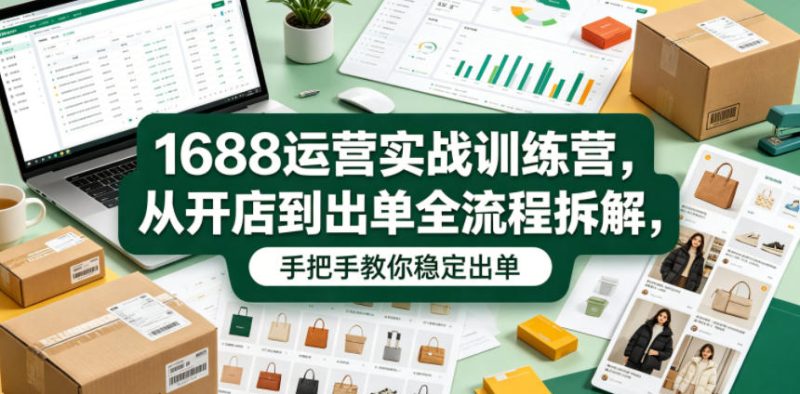 1688运营实战训练营,从开店到出单全流程拆解,手把手教你稳定出单-淘宝虚拟货源网