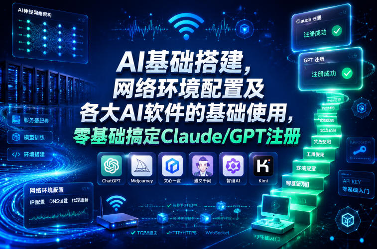 AI基础搭建,网络环境配置及各大AI软件的基础使用,零基础搞定Claude/GPT注册-淘宝虚拟货源网
