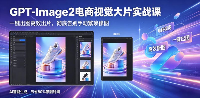 GPT-Image2电商视觉大片实战课,一键出图高效出片,彻底告别手动繁琐修图(更新)-淘宝虚拟货源网