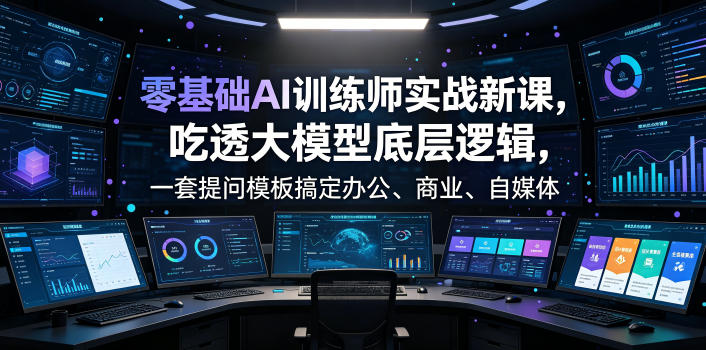 零基础AI训练师实战课,吃透大模型底层逻辑,一套提问模板搞定办公、商业、自媒体、设计、生活全场景AI落地应用-淘宝虚拟货源网