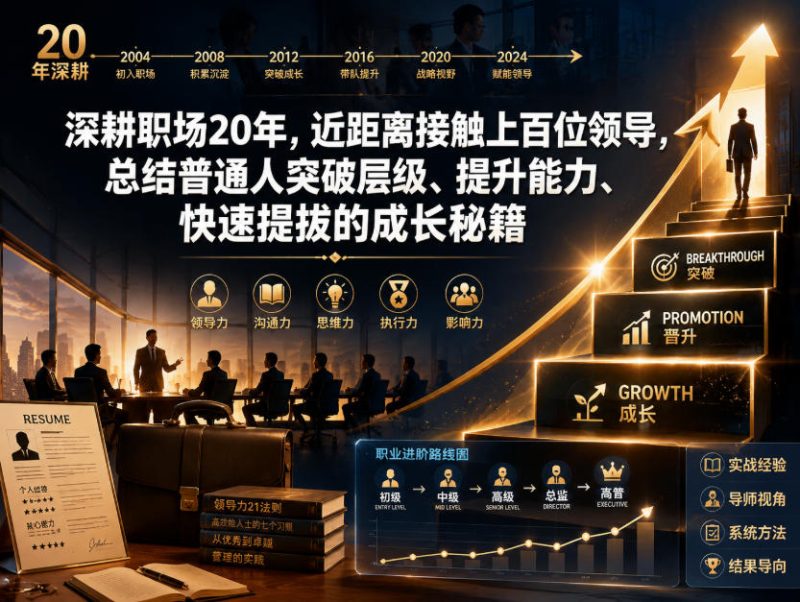 付费文章:深耕职场20年,近距离接触上百位领导,总结普通人突破层级、提升能力、快速提拔的成长秘籍(全网独家干货)-淘宝虚拟货源网