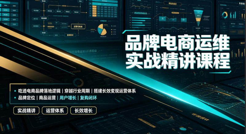 品牌电商运维实战精讲课程｜吃透电商品牌落地逻辑、穿越行业周期、搭建长效变现运营体系-淘宝虚拟货源网