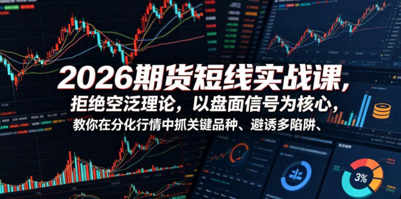 2026期货短线实战课，拒绝空泛理论，以盘面信号为核心，教你在分化行情中抓关键品种、避诱多陷阱-淘宝虚拟货源网