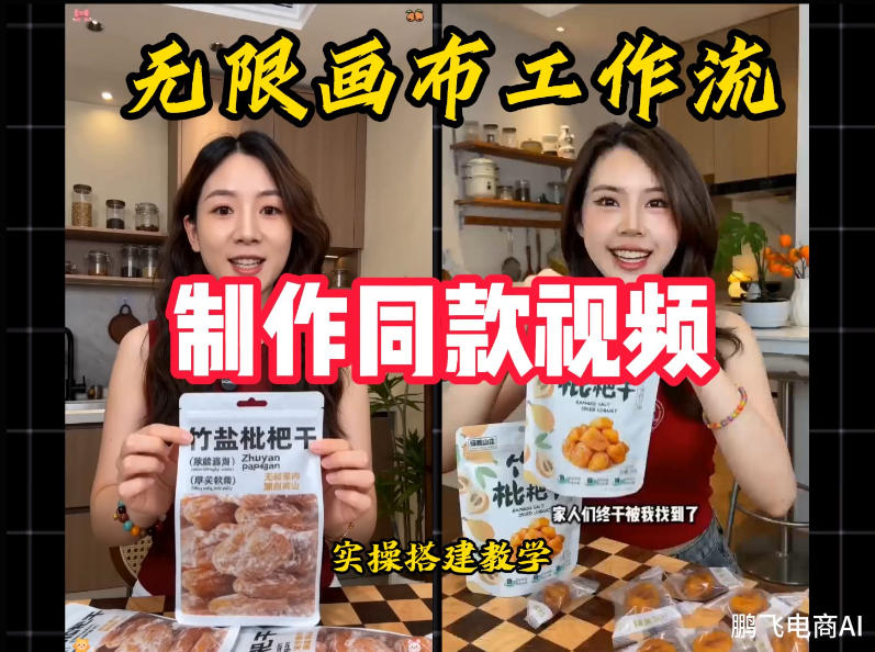 无限画布工作流一键复刻爆款带货视频，实操搭建，操作简单-淘宝虚拟货源网
