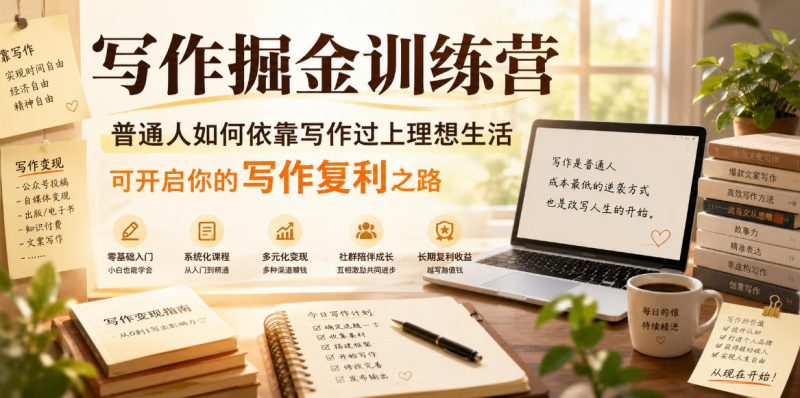 写作掘金训练营,普通人如何依靠写作过上理想生活,可开启你的写作复利之路(更新6月)-淘宝虚拟货源网