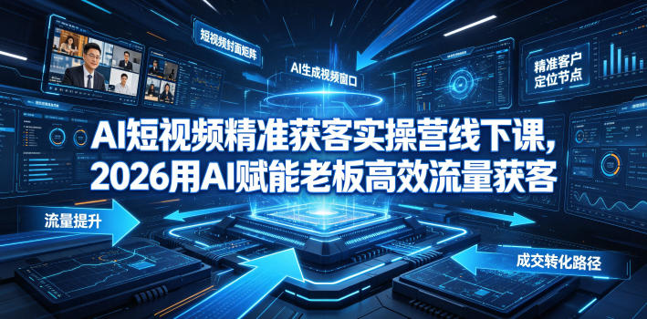 AI短视频精准获客实操营6月10-14号线下课，2026用AI赋能老板高效流量获客-淘宝虚拟货源网