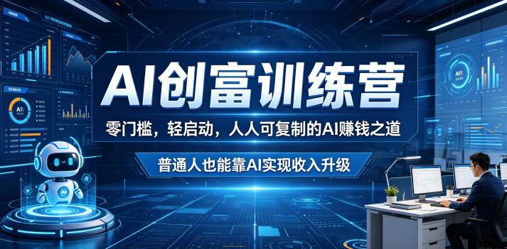 AI创富训练营,零门槛,轻启动,人人可复制的AI賺钱之道,普通人也能靠AI实现收入升级-淘宝虚拟货源网