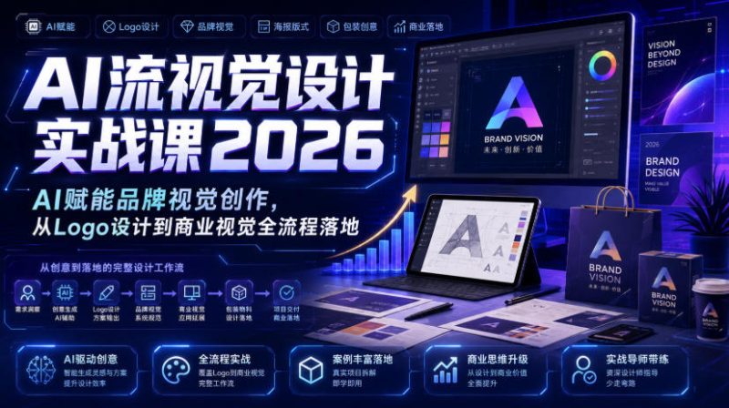 AI流视觉设计实战课2026:AI赋能品牌视觉创作,从Logo设计到商业视觉全流程落地-淘宝虚拟货源网