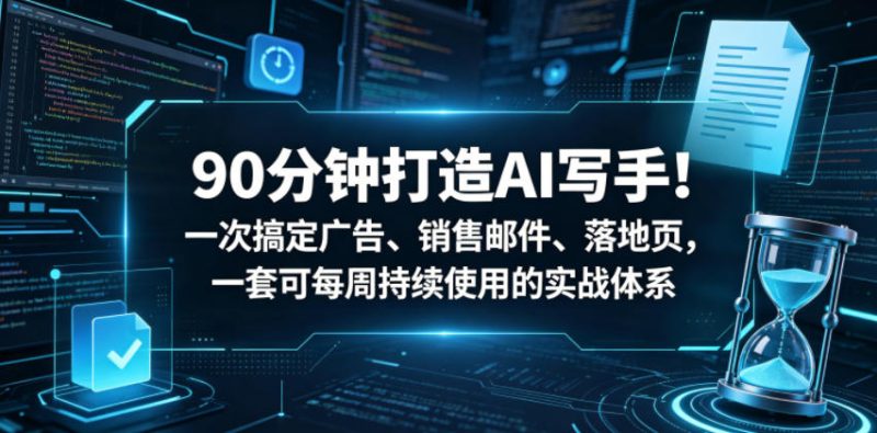 90分钟打造AI写手!一次搞定广告、销售邮件、落地页,一套可每周持续使用的实战体系【原创双语字幕】-淘宝虚拟货源网