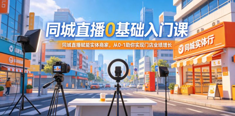 同城直播0基础入门课,同城直播赋能实体商家,从0-1助你实现门店业绩增长-淘宝虚拟货源网