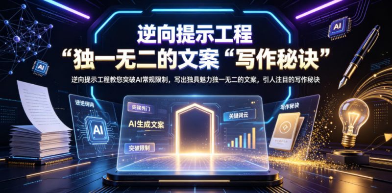 逆向提示工程教您突破AI常规限制,写出独具魅力独一无二的文案,引人注目的写作秘诀【原创双语字幕】-淘宝虚拟货源网