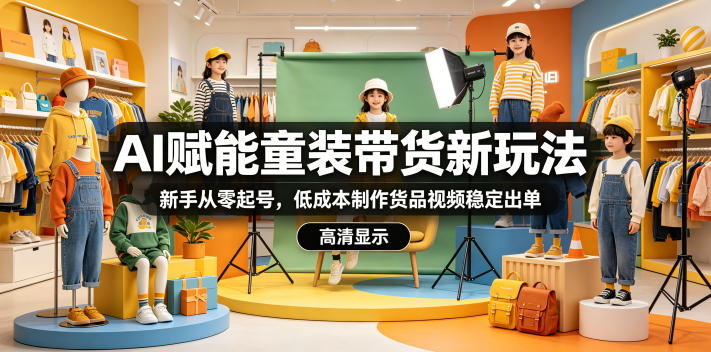 AI赋能童装带货新玩法,新手从零起号,低成本制作货品视频稳定出单-淘宝虚拟货源网