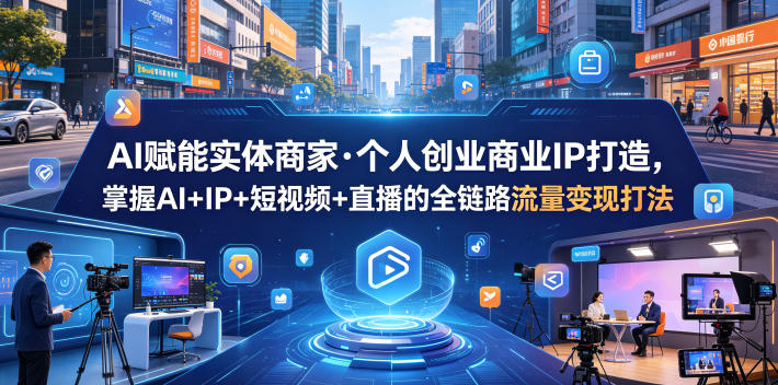 AI赋能实体商家·个人创业商业IP打造,掌握AI+IP+短视频+直播的全链路流量变现打法-淘宝虚拟货源网