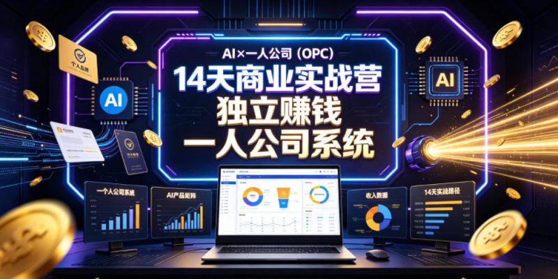 AI×一人公司（OPC）14天商业实战营，用AI帮你搭建一个属于你自己的、能独立賺钱的一人公司系统-淘宝虚拟货源网