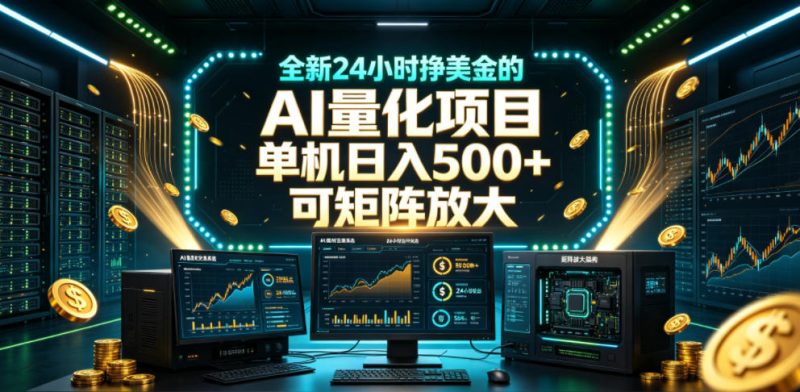 全新24小时挣美金的AI量化项目,单机日入500+,每天见收益,可矩阵放大【揭秘】-淘宝虚拟货源网