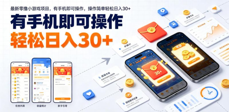 最新零撸小游戏项目，有手机即可操作，操作简单轻松日入30+-淘宝虚拟货源网