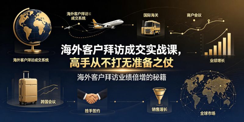 海外客户拜访成交实战课，高手从不打无准备之仗，海外客户拜访业绩倍增的秘籍-淘宝虚拟货源网