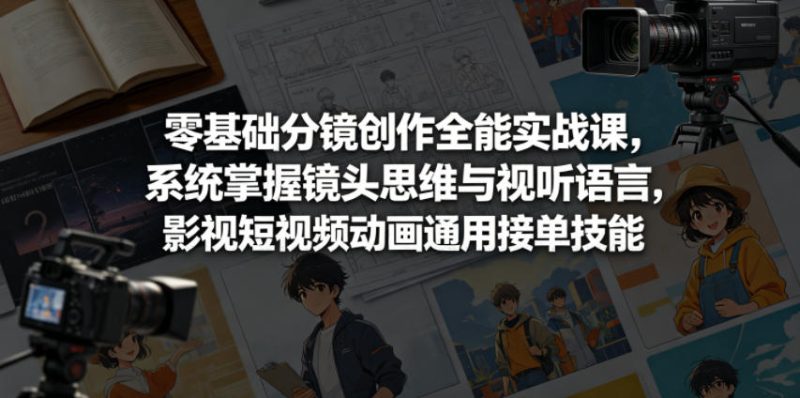 零基础分镜创作全能实战课，系统掌握镜头思维与视听语言，影视短视频动画通用接单技能-淘宝虚拟货源网