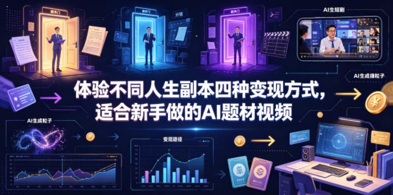 体验不同人生副本四种变现方式,适合新手做的AI题材视频-淘宝虚拟货源网