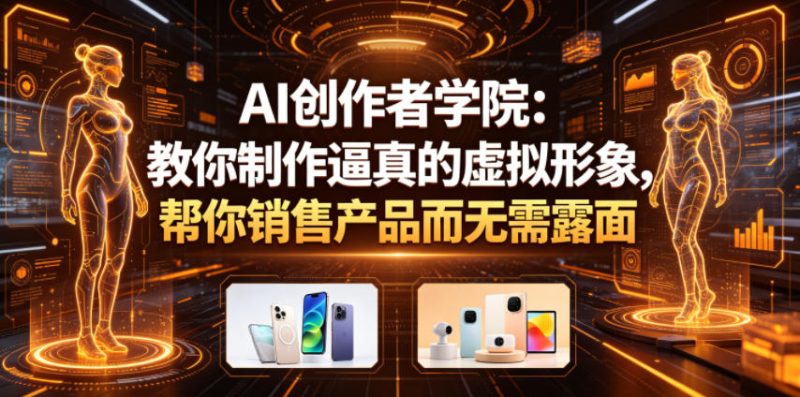 AI创作者学院：教你制作逼真的虚拟形象，帮你销售产品而无需露面【原创双语字幕】-淘宝虚拟货源网